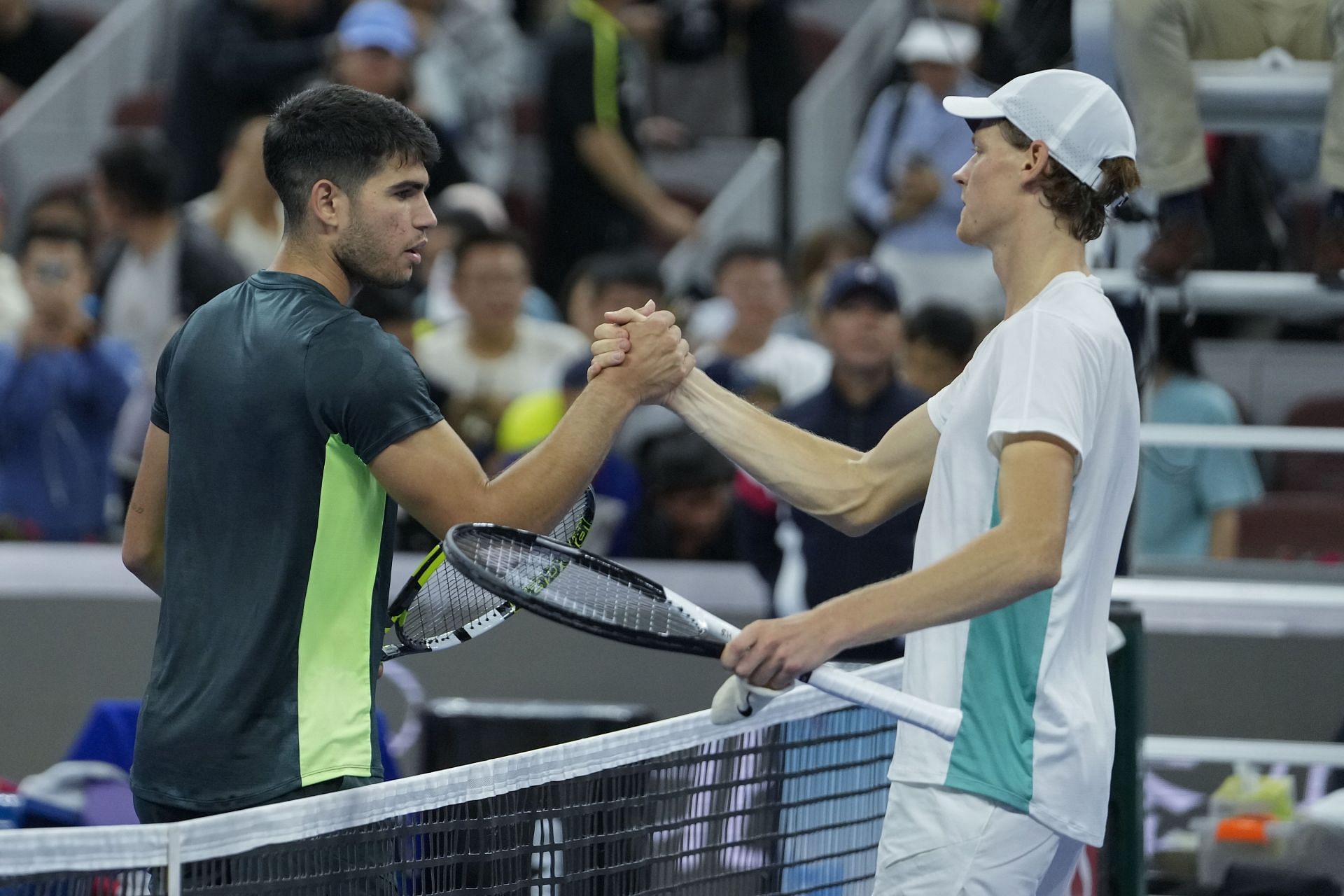 Carlos Alcaraz and Jannik Sinner at the 2023 China Open